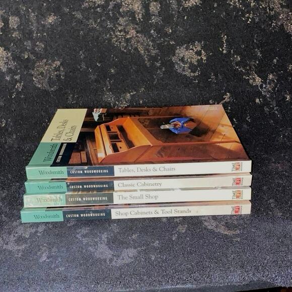 Woodsmith Custom Woodworking Lot of 4 Table Desk Chair Shop Cabinet Carpentry - Picture 1 of 9